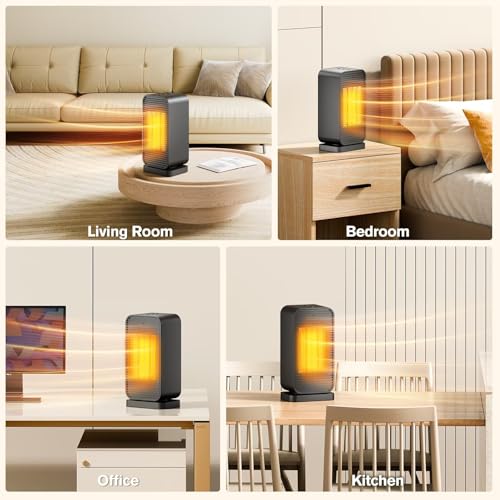 Mini 1500W PTC Desk Heater - Fan Combo, Remote & 50° Swing - Image 9