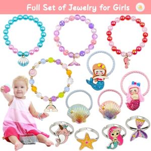 6 Pcs Mermaid Bath Bombs with Surprise Jewelry Toys