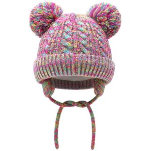 Duoyeree Toddler Winter Hat & Scarf Hood – Rainbow