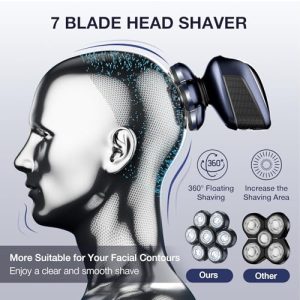 Wyklaus 5-in-1 Waterproof Electric Head Shaver for Bald Men