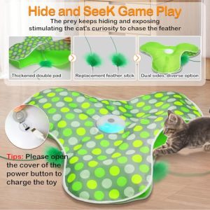 umosis Interactive Cat Toy: Moving Feathers & Mouse Squeak