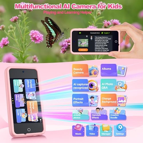 Kids AI Digital Camera with WiFi & Touch Screen HD - Pink - Image 2