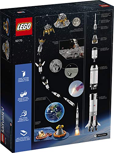 LEGO Ideas NASA Apollo Saturn V Rocket Model Kit (1969 Pcs) - Image 5