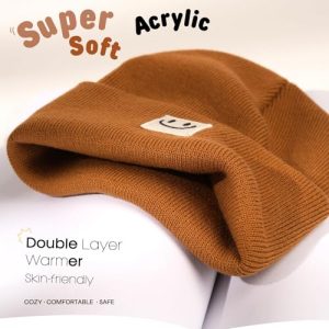 Baby Toddler Winter Beanie 2-Pack – Embroidered Knit Hats