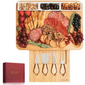 Large Bamboo Charcuterie Board & Knife Set – Home Euphoria