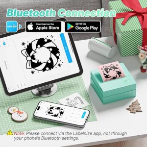 TYPONOS Mini Bluetooth Sticker Printer – Portable & Green