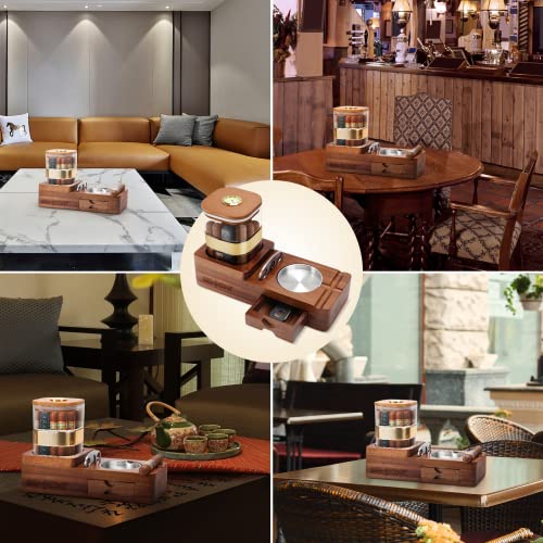 SEMKONT Cigar Humidor & Ashtray Set - Wooden Gift for Men - Image 6