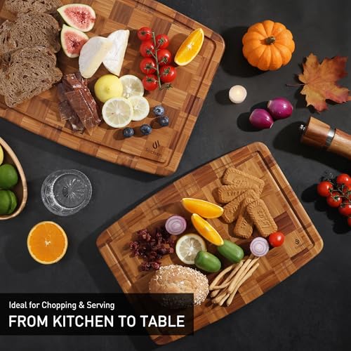 2-Pack Heavy Duty Bamboo Cutting Board Set - Non-Slip, Over Sink - Image 9