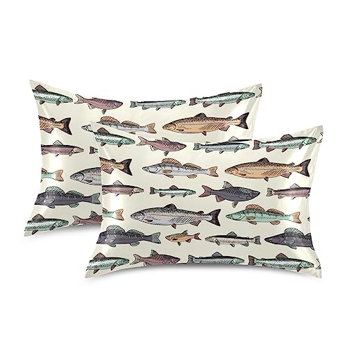 Vintage Fish Satin Pillowcase for Hair & Skin (20x26) - Image 4