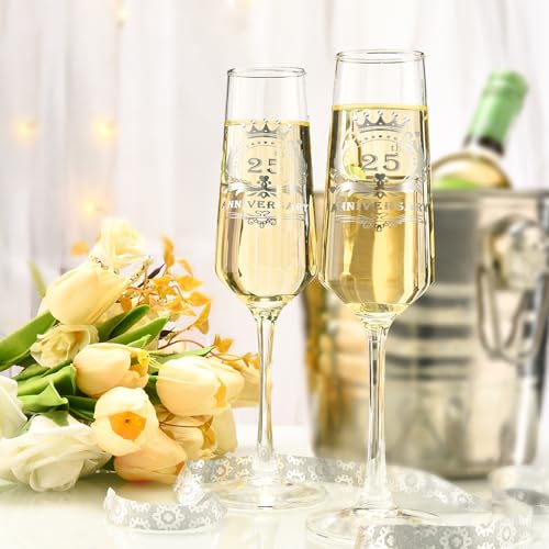ROXBURGH 25th Anniversary Crystal Champagne Flutes Set - Image 7