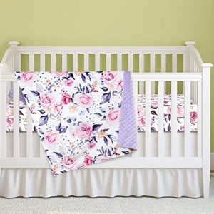 Pea Pod Super Soft Floral Minky Baby Blanket 30” x 40”