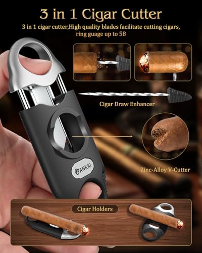 FANKAI Travel Cigar Case & V-Cutter Kit - Cedar Lined - Image 5