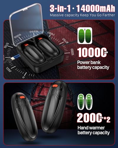 Tenvolti 14000mAh Rechargeable Hand Warmers 2-Pack - Image 3