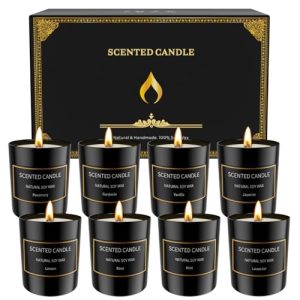 8-Pack Men’s Scented Soy Candles – Aromatherapy Gift Set