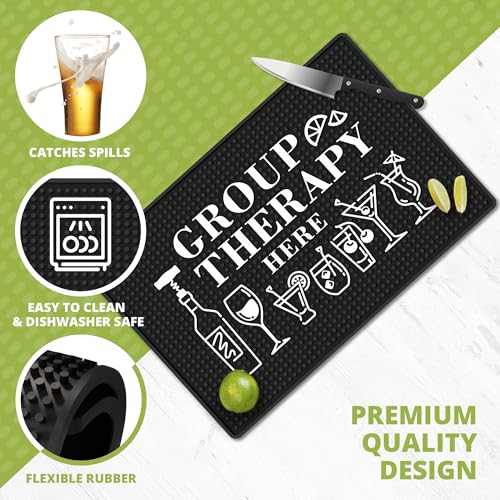 Group Therapy Spill-Proof Bar Mat - 18"x12" Rubber - Image 5