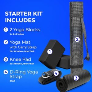 Hello Fit 6-Pack Yoga Starter Kit – Mat & Accessories