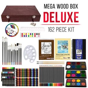 U.S. Art Supply 162-Piece Artist Kit – Mega Wood Box Set