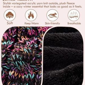 Women’s Pom Pom Beanie – Fleece Lined Cable Knit Hat