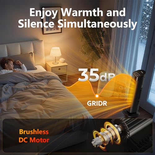GRIDR 1500W Tower Heater - Remote, Thermostat & 12H Timer - Image 6