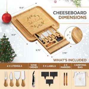 Personalized Bamboo Charcuterie & Cheese Board Gift Set