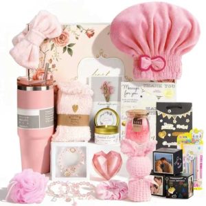 Women’s Birthday Spa Gift Basket – 21 Piece Photo Pop-Up Box