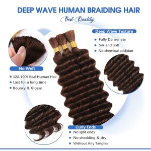 16″ Curly Boho Human Braiding Hair for Knotless Braids