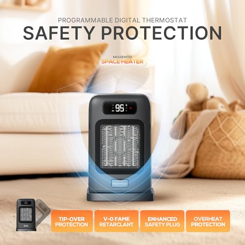 MORENTO Portable Quiet Space Heater with ECO Mode & Timer - Image 5