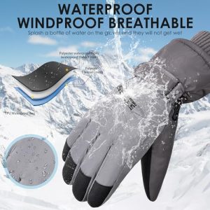 Gilotop Winter Ski Gloves: Waterproof, Thermal, Touchscreen