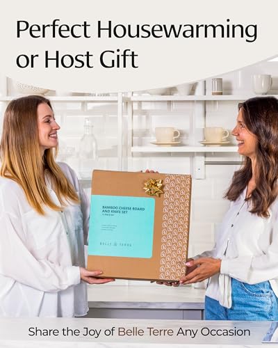 Premium Bamboo Cheese Board & Knife Set - Gold Cutlery - Image 7