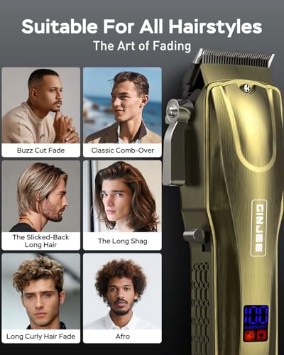 GinJee Professional Cordless & Corded Hair Clippers for Men - Image 7