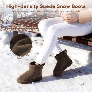 LKOHJF Women’s Suede Platform Mini Boots – Water Resistant