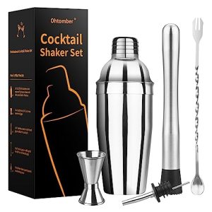 Ohtomber 5PCS Cocktail Shaker Bartender Kit