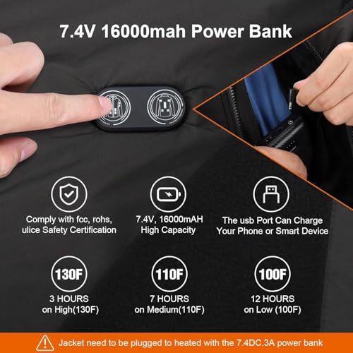 Unisex Fleece Heated Jacket | 7.4V Battery Pack Included - Image 3