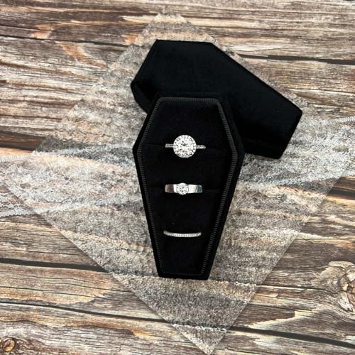Beatilog Gothic Coffin Ring Box - Triple Slot Velvet - Image 5