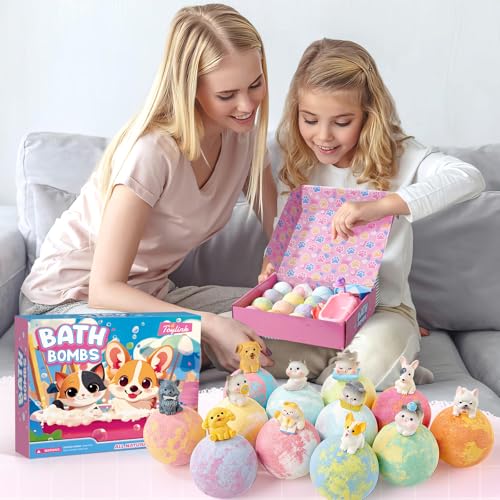 Toylink 12 Pack Kids Bath Bombs with Dog & Cat Toys - Image 7