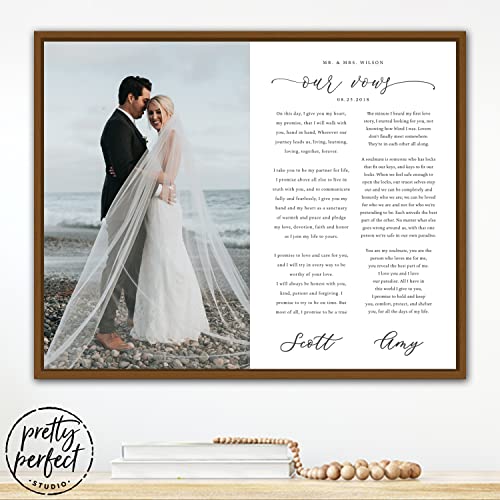 Custom Wedding Vows Wall Art - Framed Canvas Keepsake - Image 9