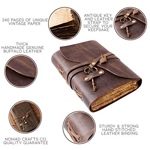 Vintage Leather Journal: Handmade Deckle Edge Sketchbook - Image 3