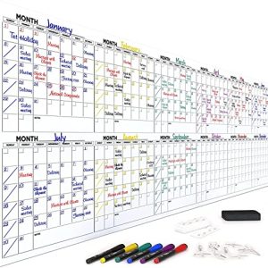 Extra Large 100″x36″ Dry Erase Monthly Planner Whiteboard