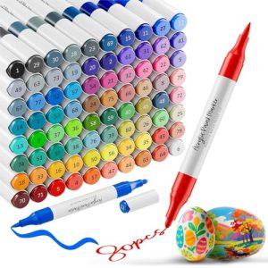 WELLOKB 80 Acrylic Paint Markers Dual Tip Art Pens