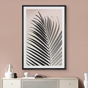 Pastel Jungle Island Palm Leaf Framed Canvas Wall Art
