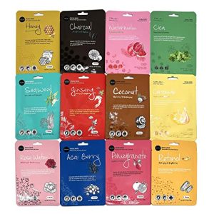 Celavi K-Beauty 12-Pack Moisturizing Essence Face Masks
