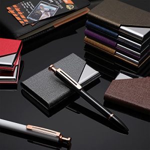 Yexiya 20-Pack PU Leather Business Card Holder Wallet