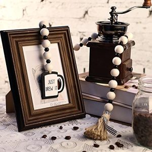 Jetec Rustic Farmhouse Coffee Bar Wood Bead Garland