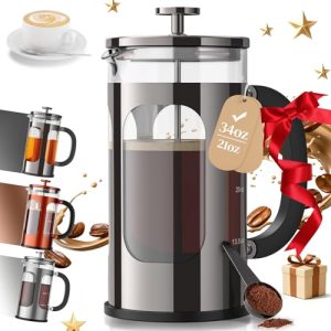 Veken 34oz French Press – Borosilicate Glass & Steel