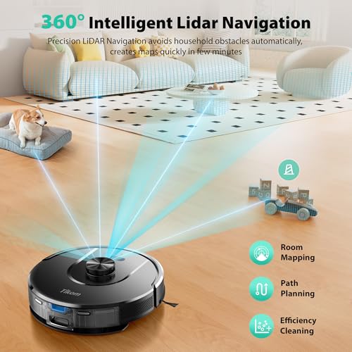 Tikom L8000 Plus Robot Vacuum & Mop - Self-Empty, 6000Pa - Image 5