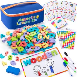Magnetic Alphabet Letters Kit for Kids – 310 Pcs w/ Board