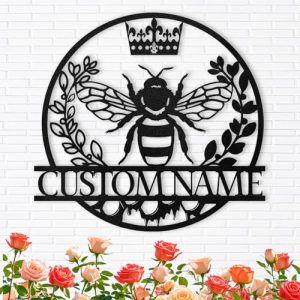 Personalized Honey Bee Metal Wall Art for Garden & Home