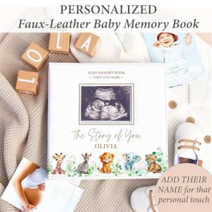 Personalized Safari Baby Memory Book – First 5 Years