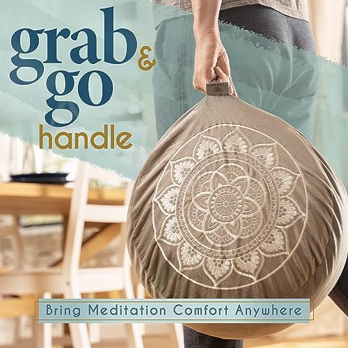 Florensi Large Grey Meditation Cushion - Buckwheat - Image 9