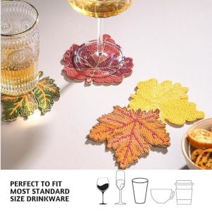 Folkulture Fall Boho Coasters Set of 4 – Farmhouse Decor